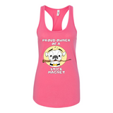 White dog Stick Magnet Racerback Tank