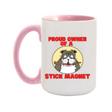 Bulldog Stick Magnet15oz. Mugs