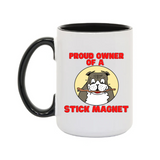 Bulldog Stick Magnet15oz. Mugs