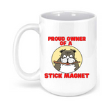 Bulldog Stick Magnet15oz. Mugs