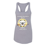 White dog Stick Magnet Racerback Tank